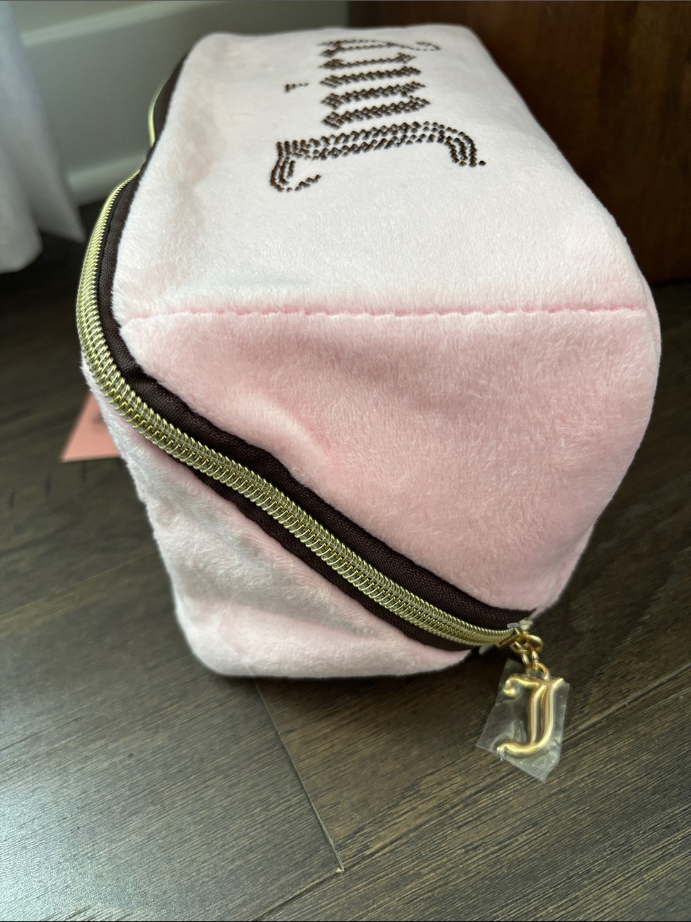 juicy Couture  Train Case,handle & zipper top,velvet feel,Juicy Rhinestone Logo - Picture 10 of 10